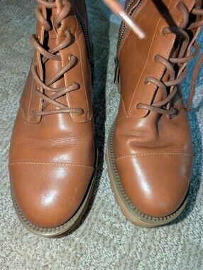 Michael Kors Brown Leather Lace Up Boots